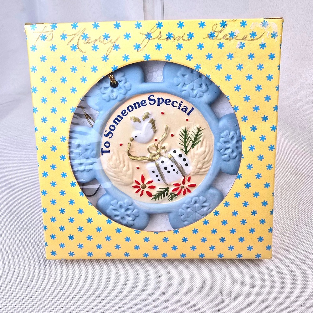 Vintage 1980s Russ Berrie & Co. To Someone Special" Porcelain Christmas Ornament